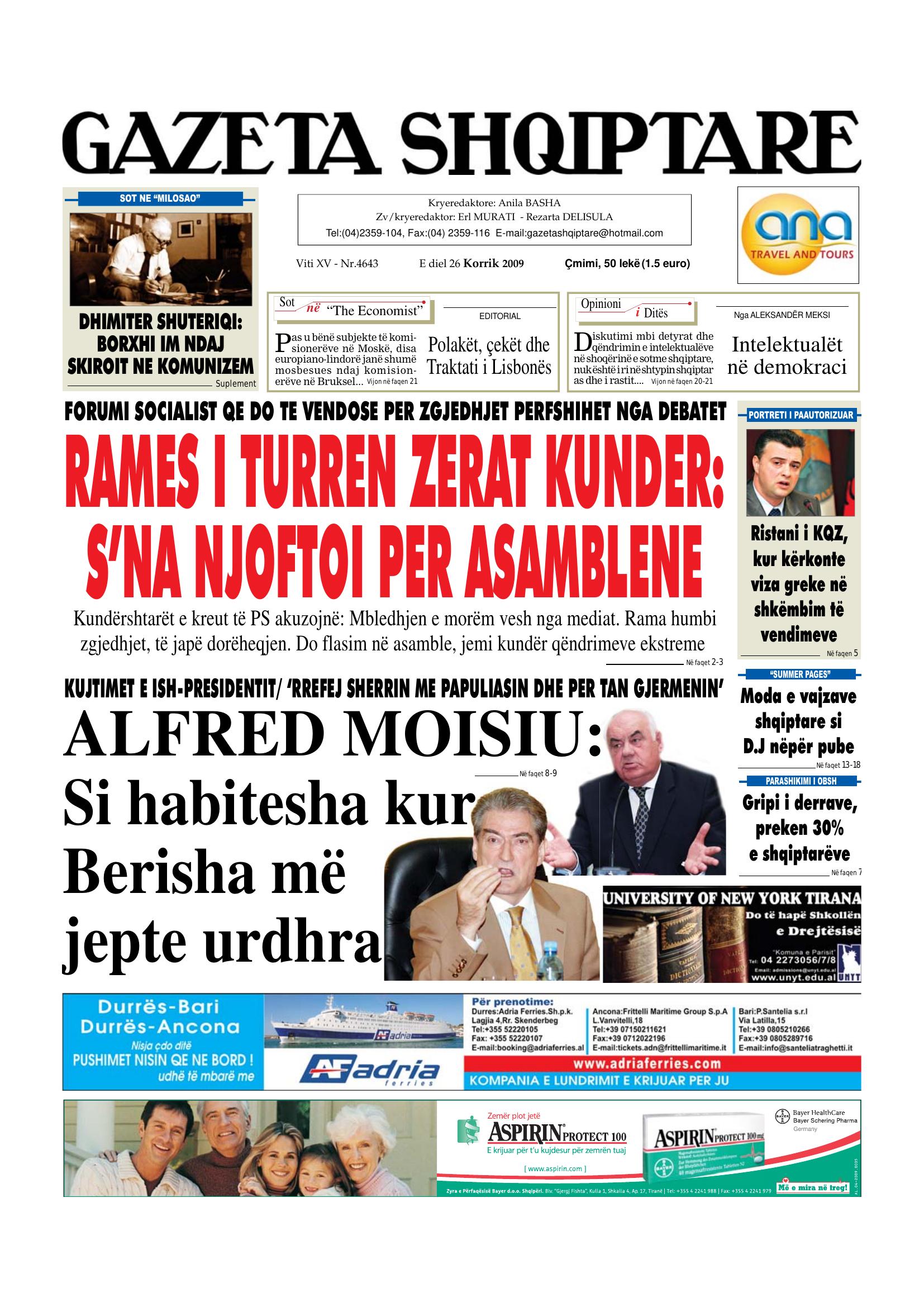Gazeta Shqiptare 2009-07-26